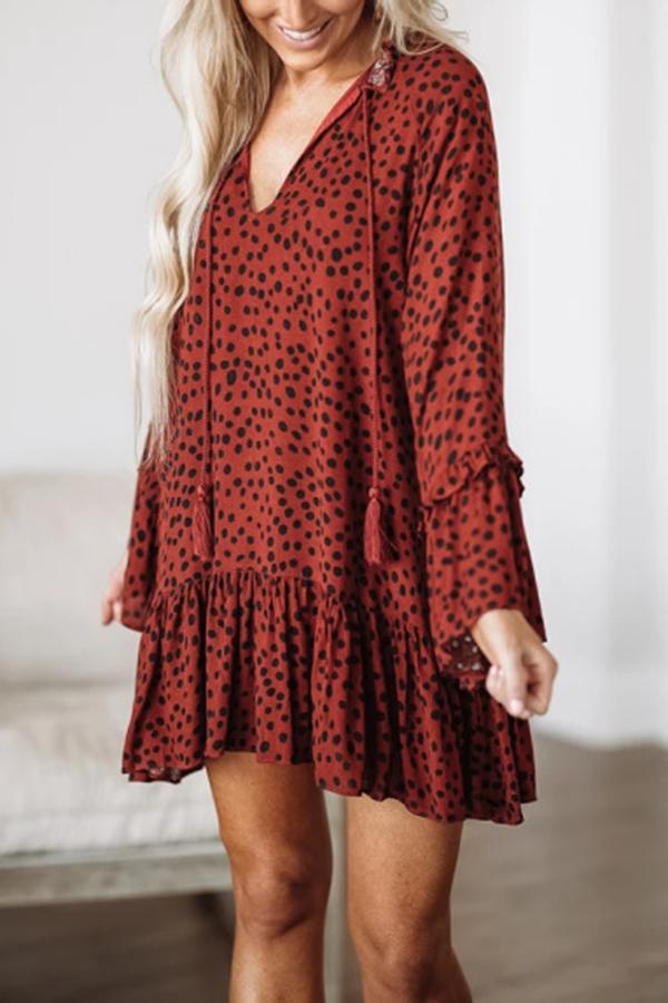 Fringed Leopard Print Dress