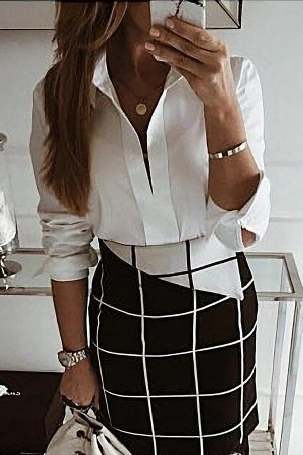 Classic Lapel Solid Color Shirt