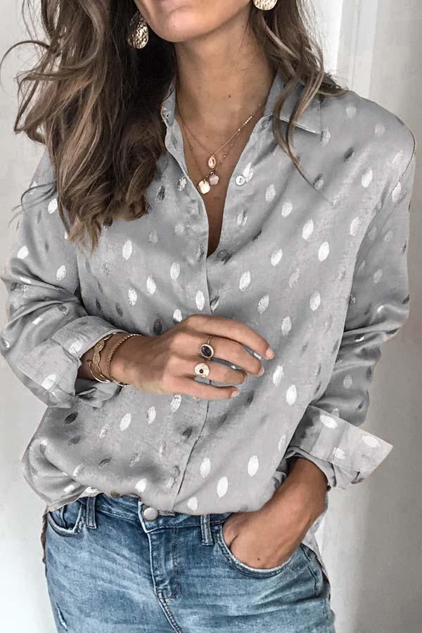 Loose Long Sleeve Lapel Top