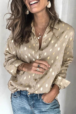 Loose Long Sleeve Lapel Top