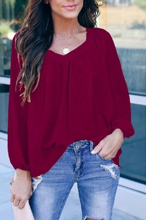 Solid Color Bow Tie Top