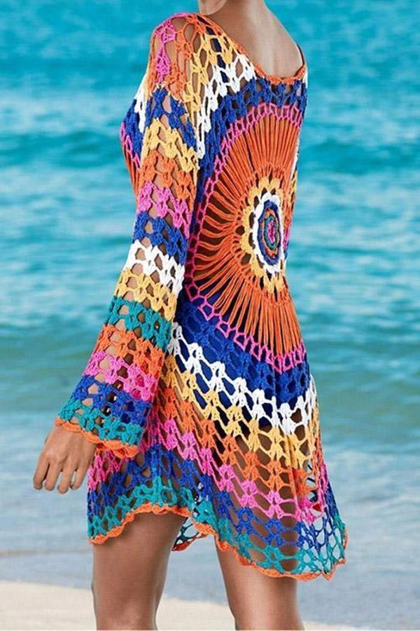 Crocheted Rainbow Beach Knit Blouse