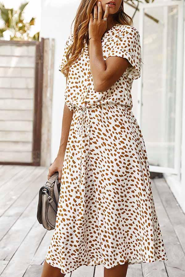 Polka Dot Short Sleeve Dress