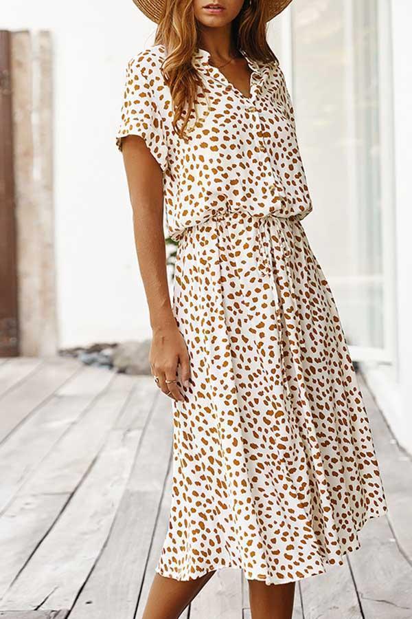 Polka Dot Short Sleeve Dress