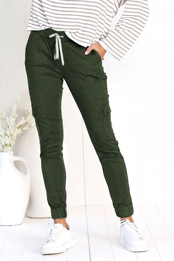 Casual Slim Fit Multi-pocket Pants