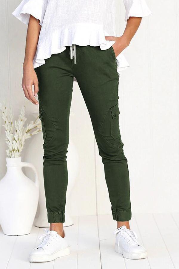 Casual Slim Fit Multi-pocket Pants