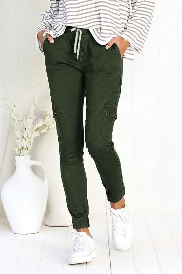 Casual Slim Fit Multi-pocket Pants