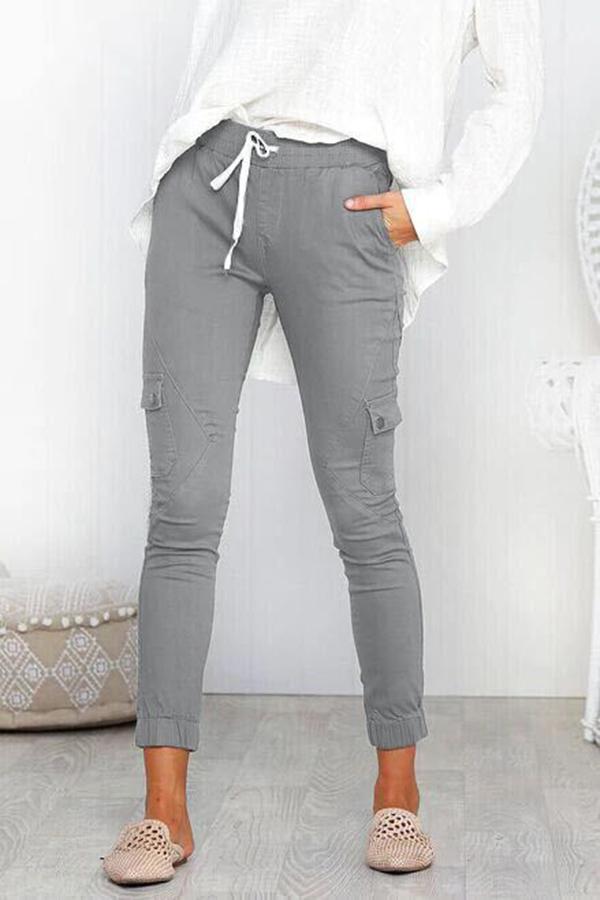 Casual Slim Fit Multi-pocket Pants