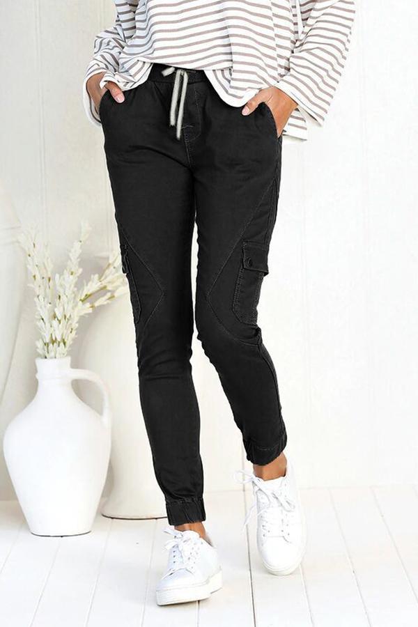 Casual Slim Fit Multi-pocket Pants