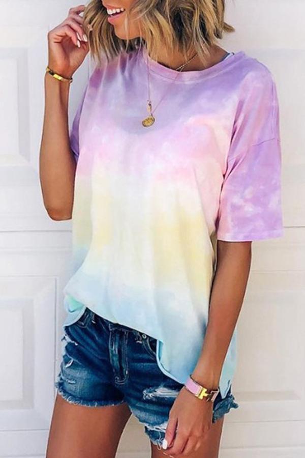 Tie-dye Gradient Rainbow T-shirt