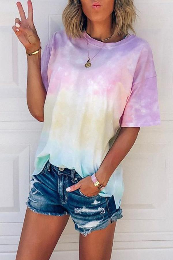 Tie-dye Gradient Rainbow T-shirt