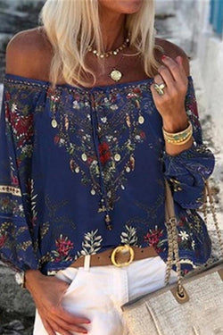 On-trend Printed Off Shoulder Blouse