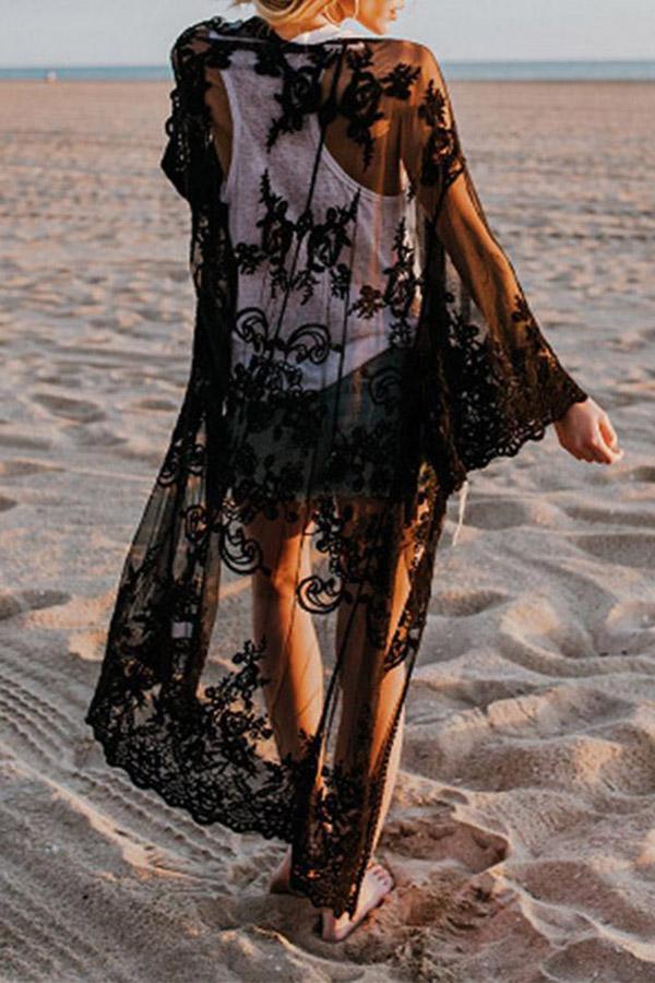 Fashionable Lace Stitching Cover-up