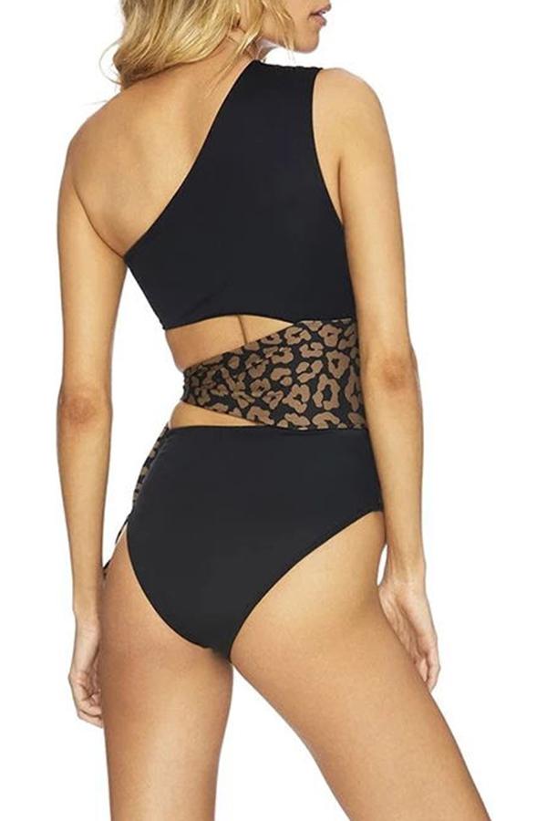 Knot Hollow-out One-piece Swimsuit