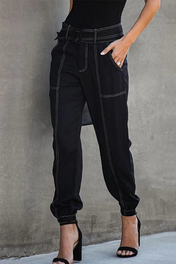 Loose Waistband Legs Slacks