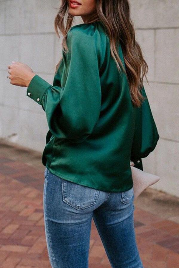 Loose Long Sleeve Solid Shirt