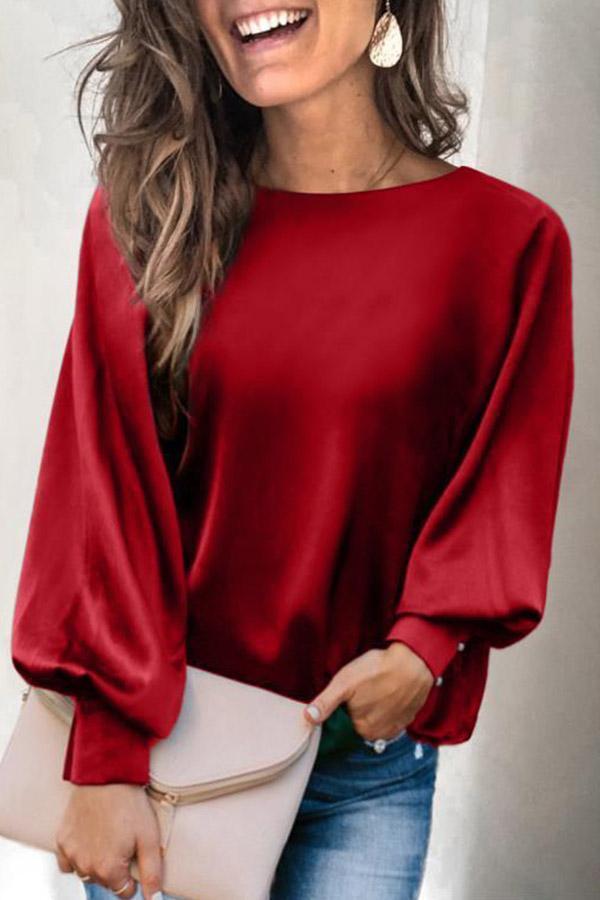 Loose Long Sleeve Solid Shirt