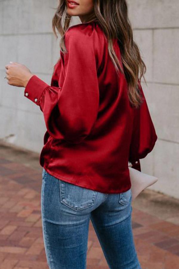 Loose Long Sleeve Solid Shirt