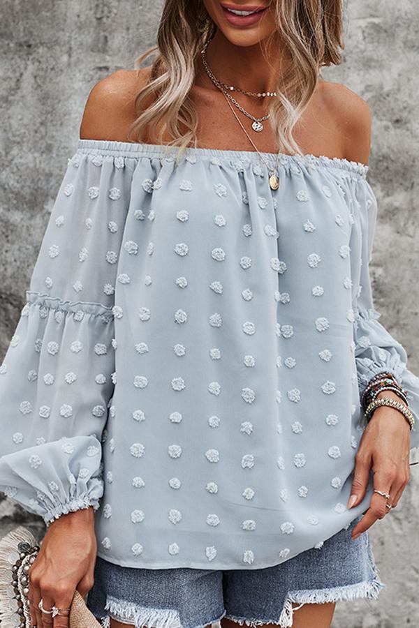 Off-the-shoulder Long-sleeved Loose Shirt