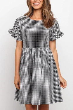 Small Plaid Mini Princess Dress