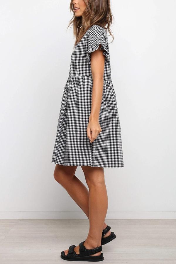 Small Plaid Mini Princess Dress