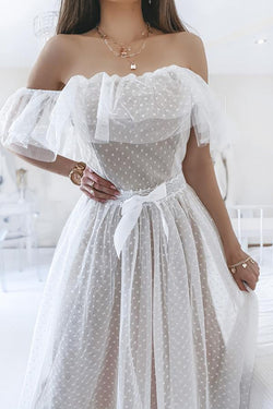 Mesh Polka Dot Wedding Dress