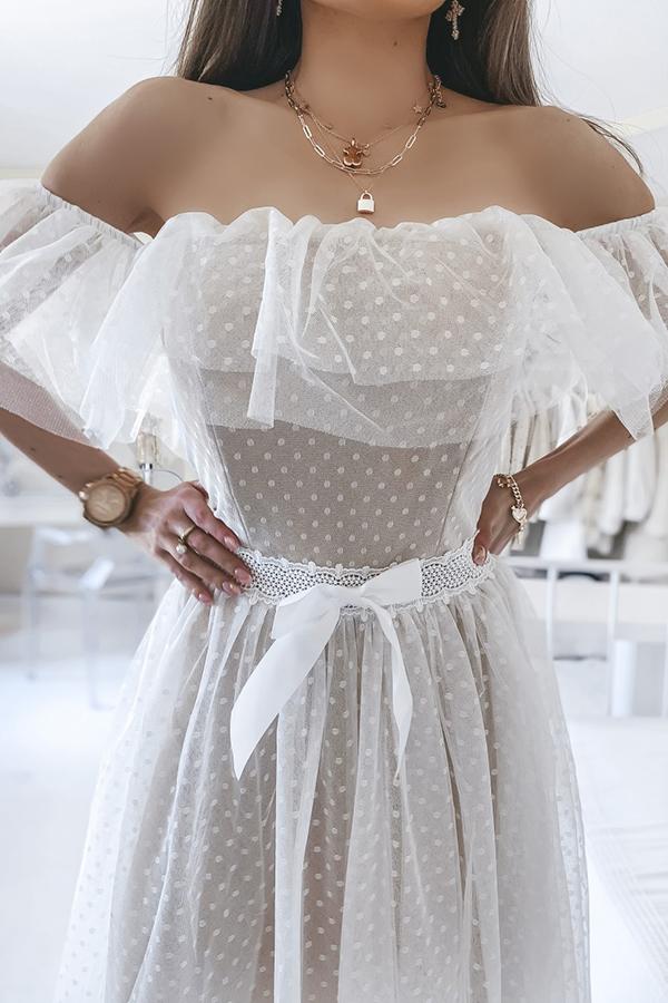 Mesh Polka Dot Wedding Dress