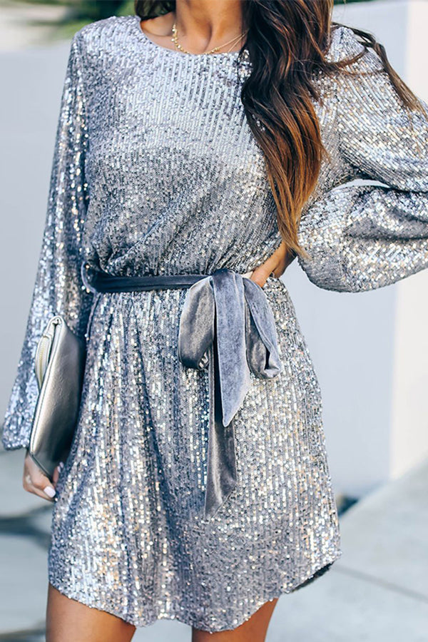 Christmas Sequin Three-color Dress