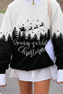 Women's Simple Christmas Print Loose Sweater