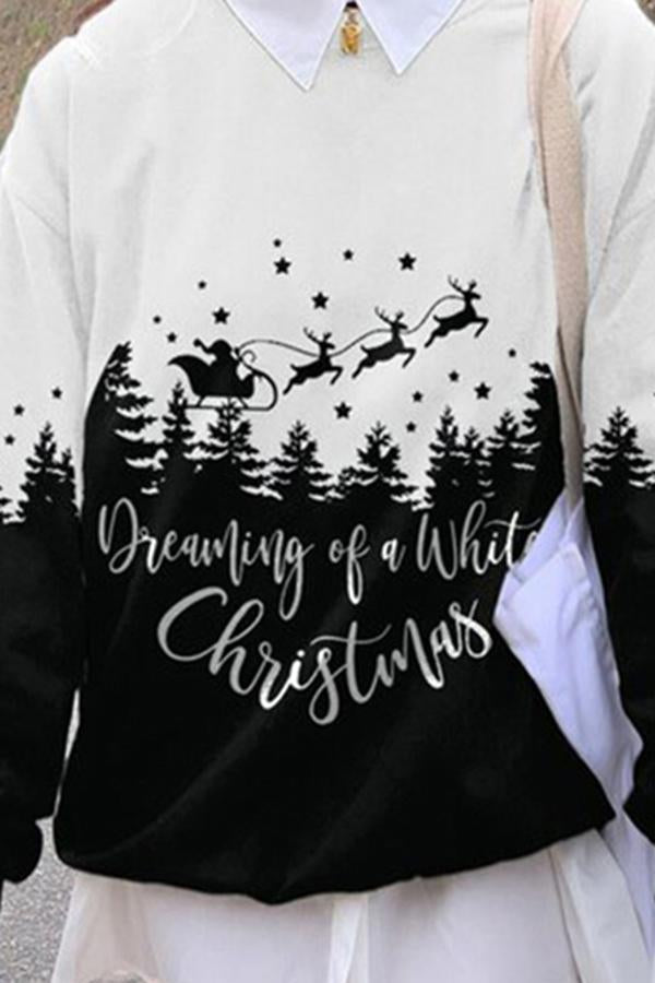 Women's Simple Christmas Print Loose Sweater