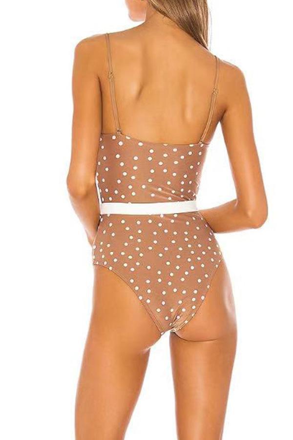 Ladies Polka Dot Two-tone Sweet Swimsuit