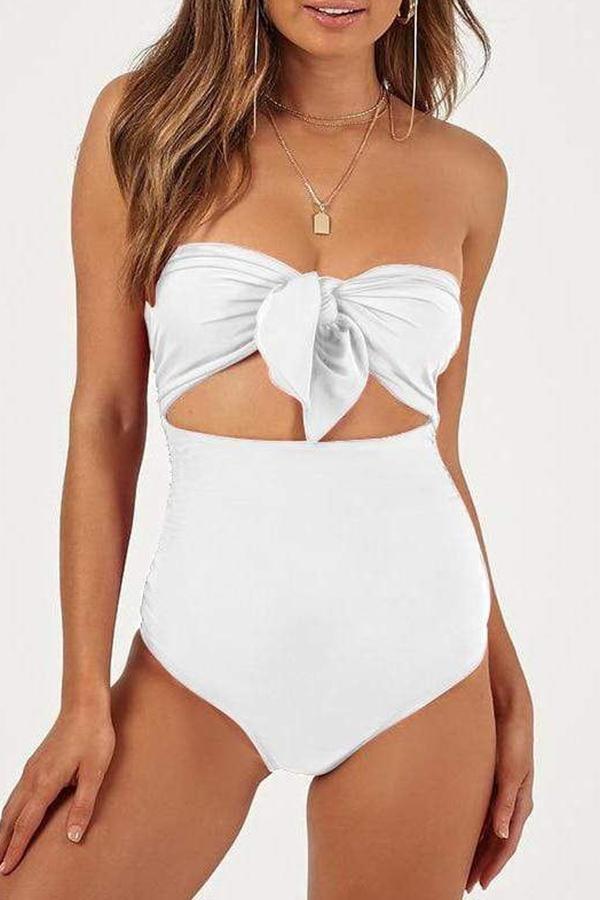 Retro Style Cropped Knotted Bikini