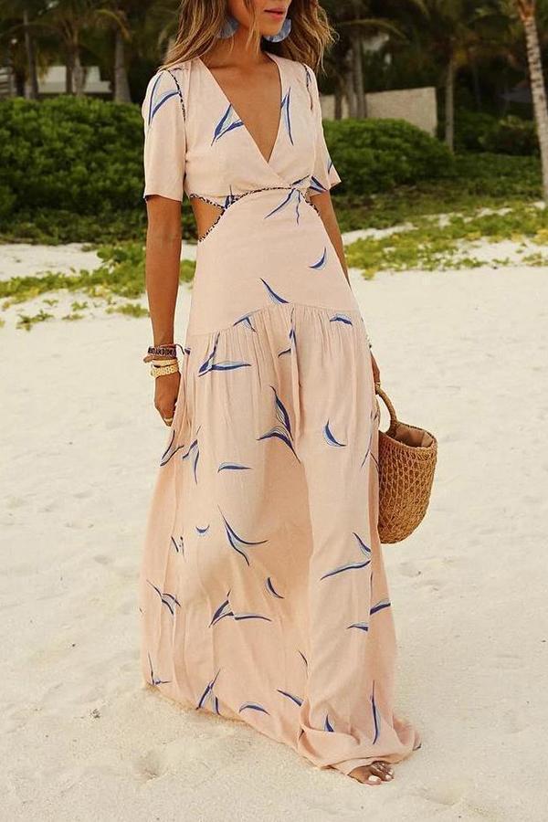 Vacation Bohemian Print Beach Dress