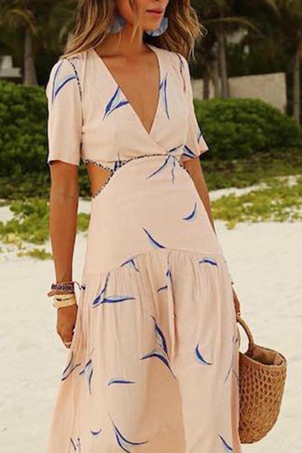 Vacation Bohemian Print Beach Dress