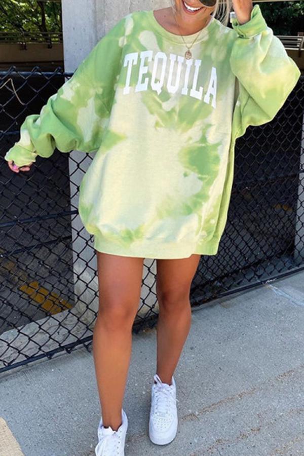 Tie-dye Butterfly Print Loose Sports Sweatshirt