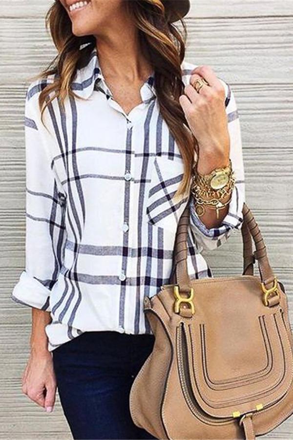 Long Sleeve Plaid Fashion Casual Shirt