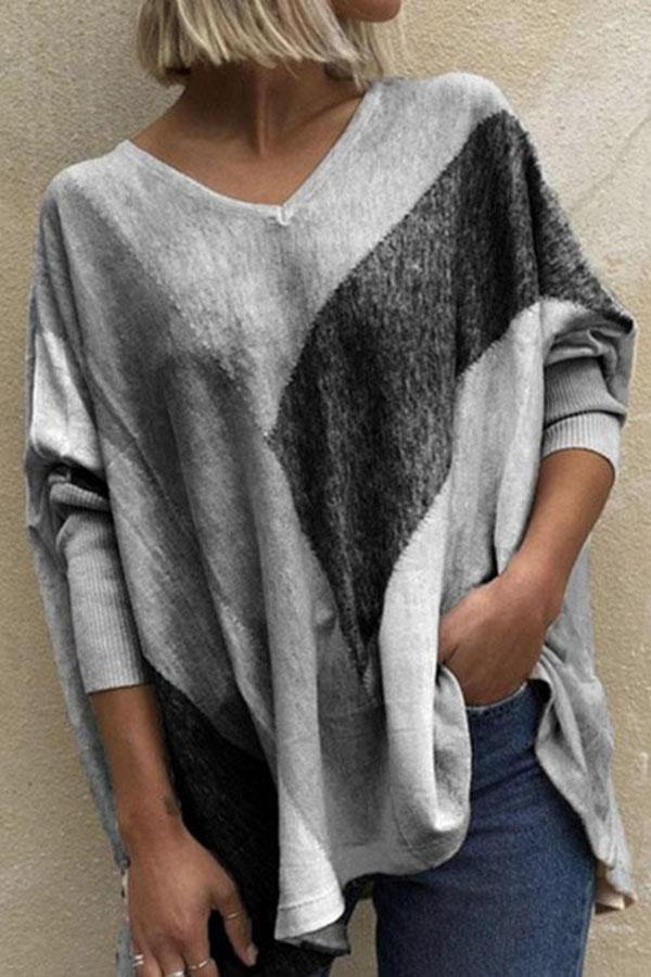 Burning Color Loose Casual Shirt Top