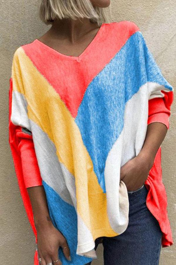 Burning Color Loose Casual Shirt Top