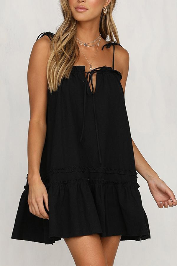 Tube Top Drawstring Pleated Sling Dress