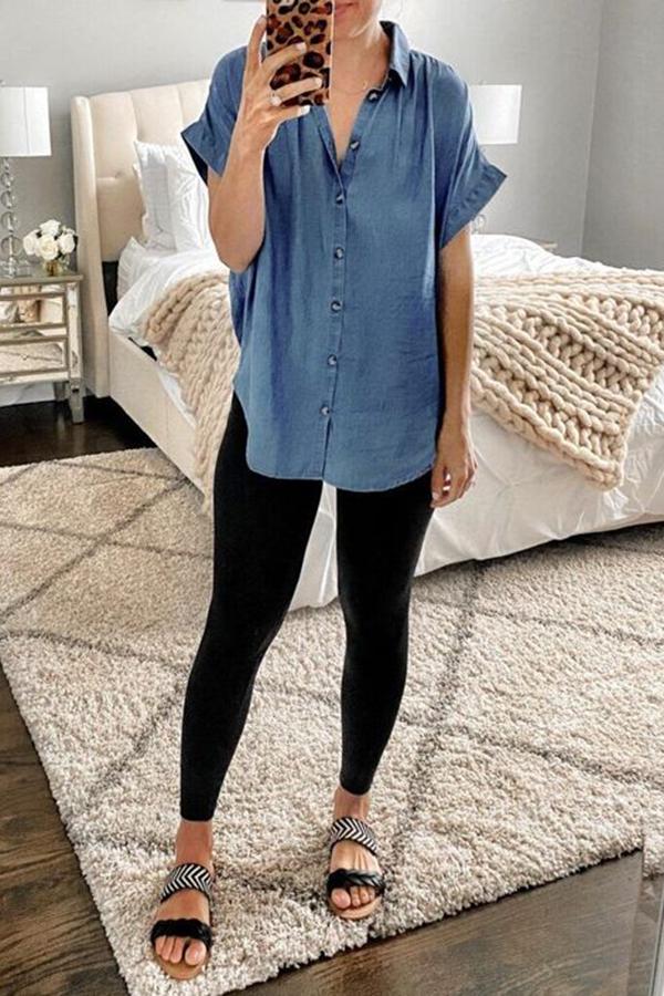 Vintage Solid Color Shirt