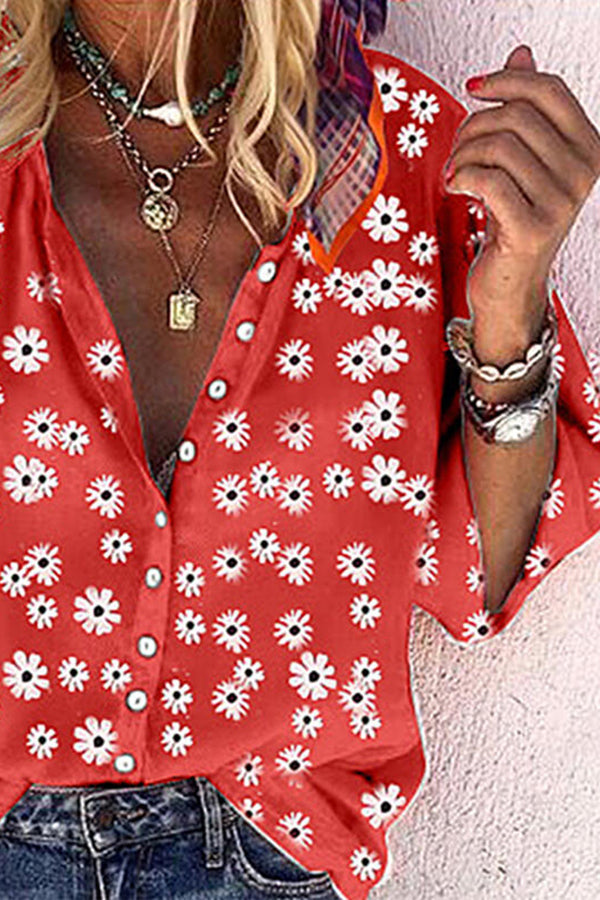 Sweet Floral Print Shirt