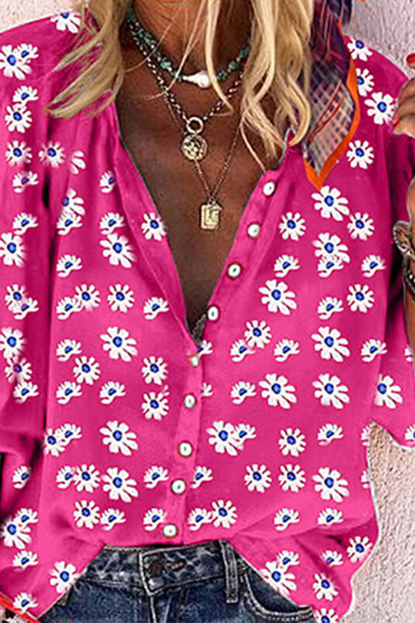 Sweet Floral Print Shirt