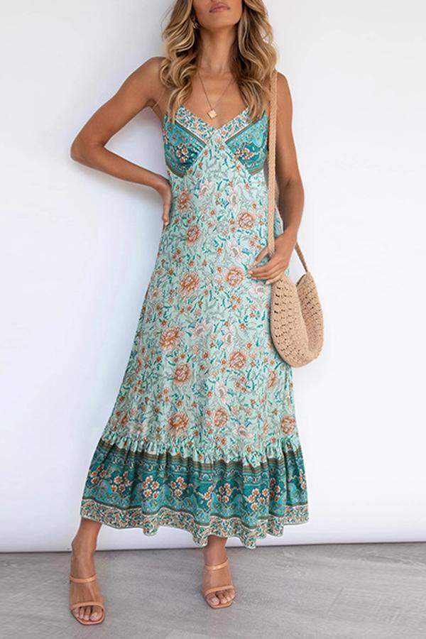 Bohemian Sling Floral Daily Maxi Dress