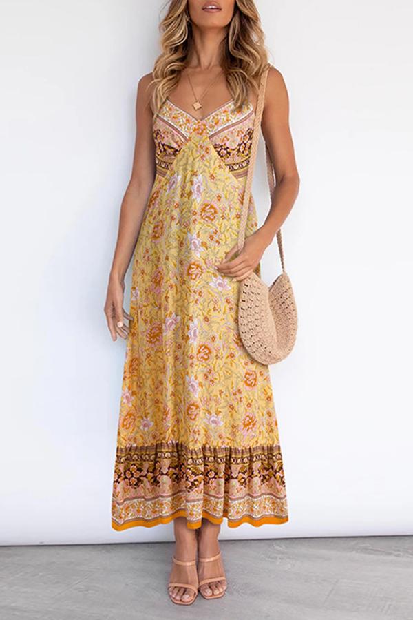 Bohemian Sling Floral Daily Maxi Dress