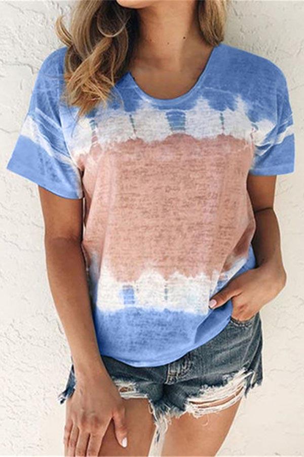 Round Neck Tie-dye T-shirt