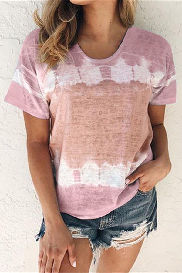 Round Neck Tie-dye T-shirt