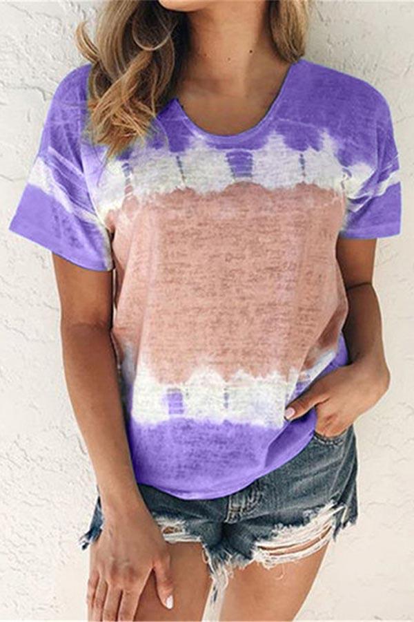 Round Neck Tie-dye T-shirt