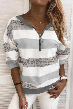 Casual Wear Striped Round Neck Sweatshirt