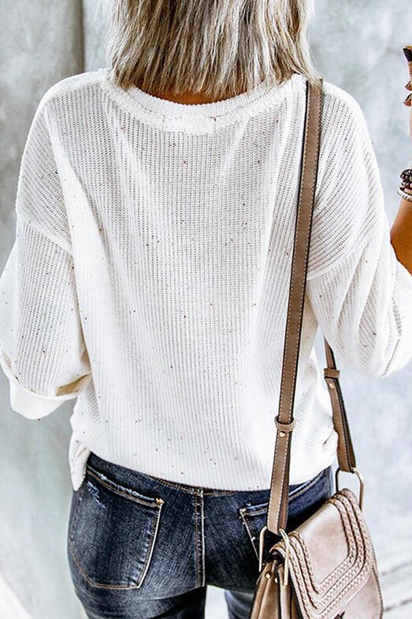 Classic Solid Color V Neck Blouse