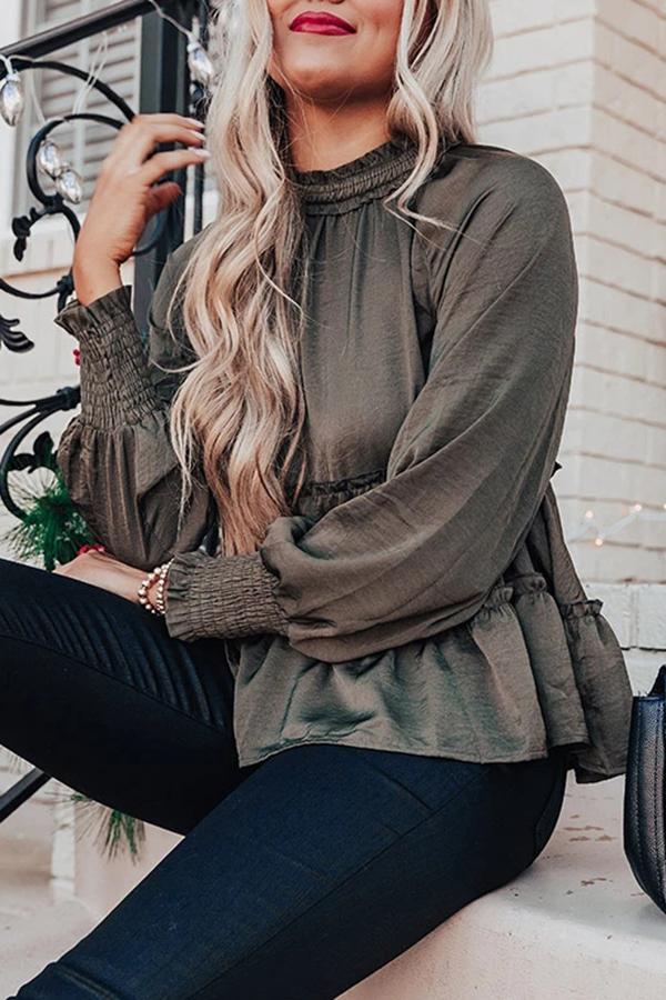 Stylish Casual Cozy Christmas Style Crimped Layering Top